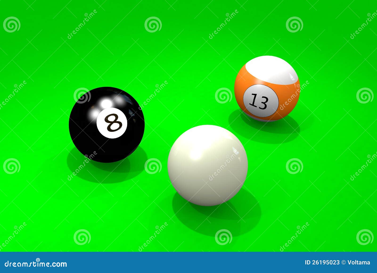Three billiard balls stock illustration. Illustration of number 26195023