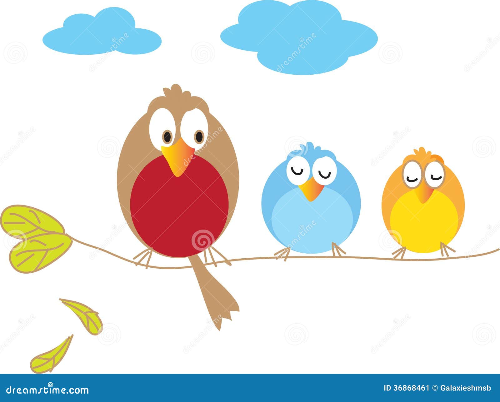 Three Birds Cartoon Vector 22252223