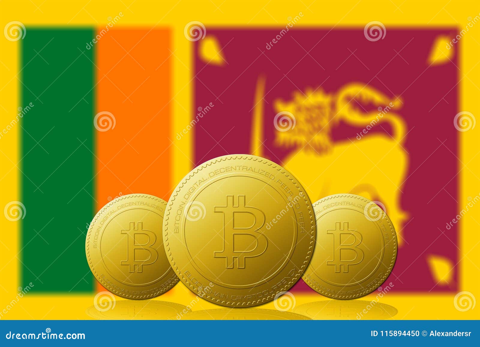 Three Bitcoins Cryptocurrency with Sri Lanka Flag on Background Stock  Illustration - Illustration of blockchain, electronic: 115894450