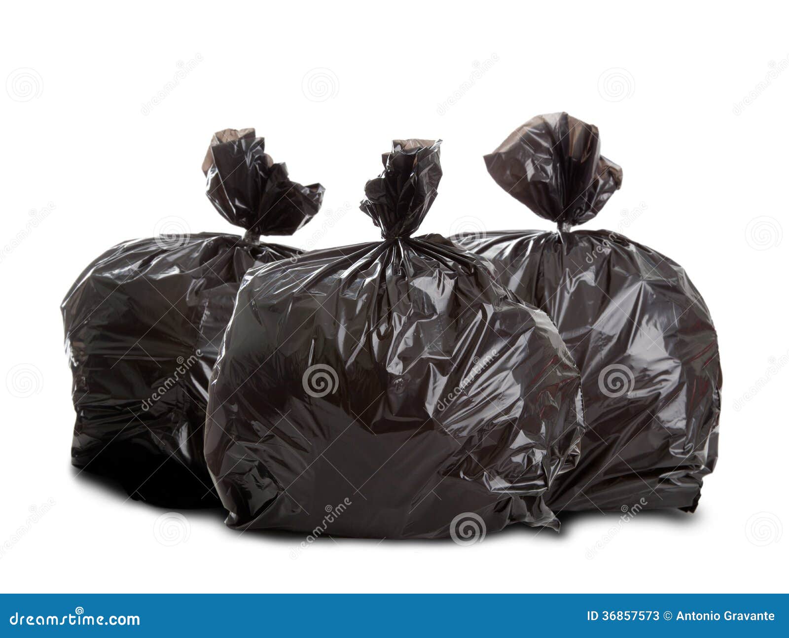 three black rubbish bags