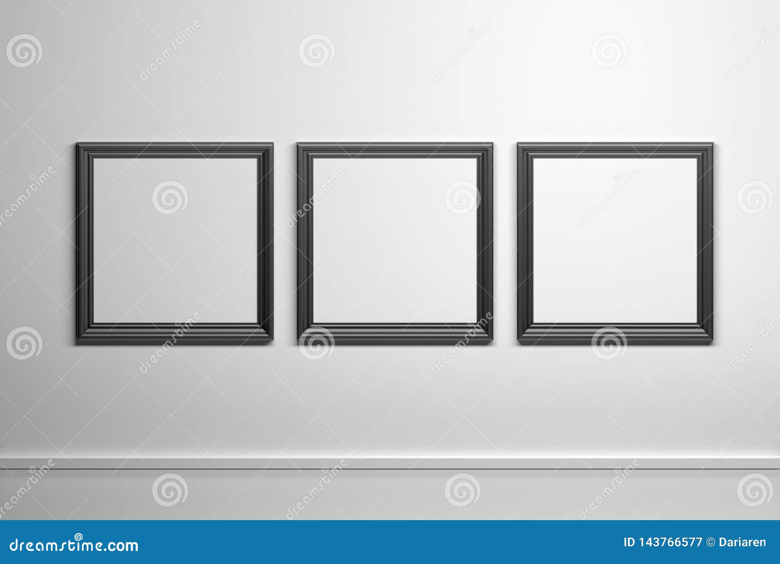 Three black square frames stock illustration. Illustration of blank