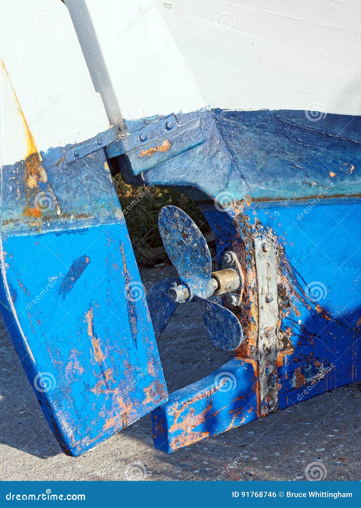 Three Blade Propeller, Greek Fishing Boat Stock Photo - Image of