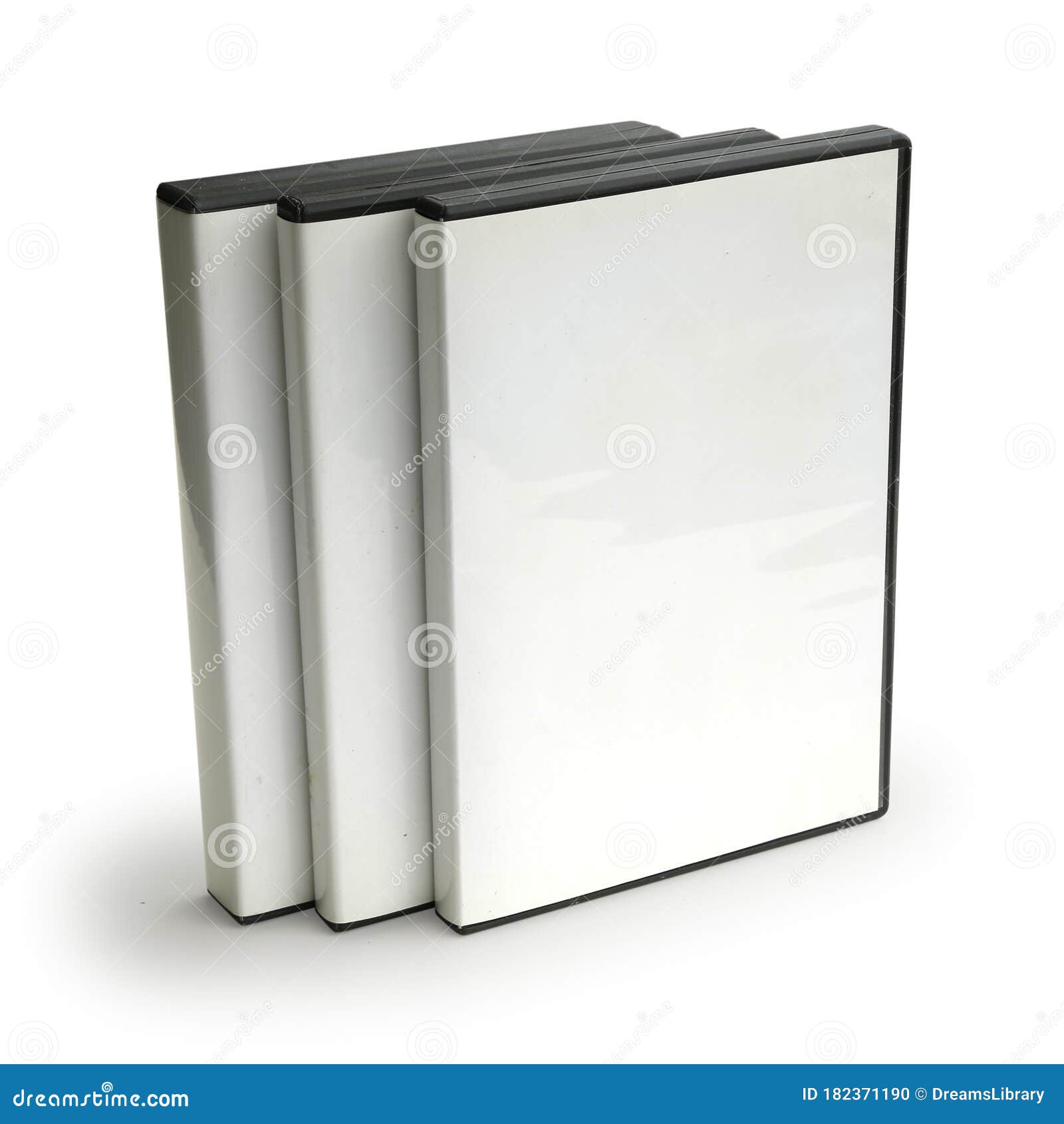 Three Blank DVD Cases Isolated on White Background Stock Illustration