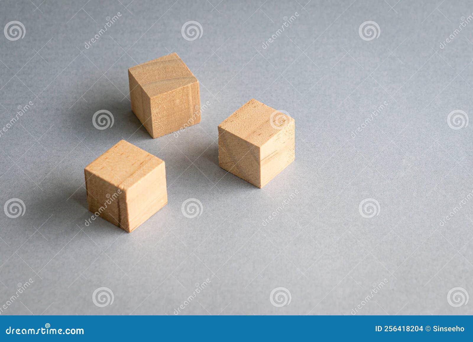 Three Blank Wooden Cubes on Top of Table Stock Photo Image of studio