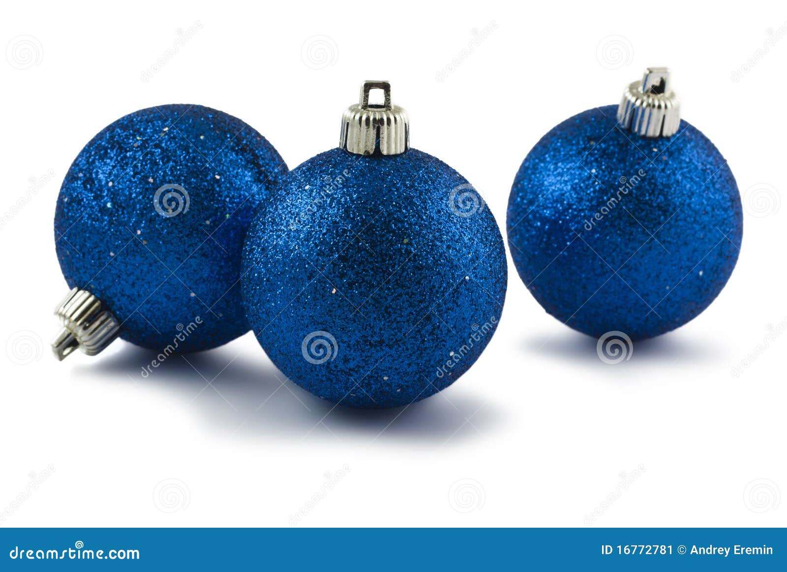 Three Blue Christmas Baubles Stock Image - Image of shiny, bright: 16772781
