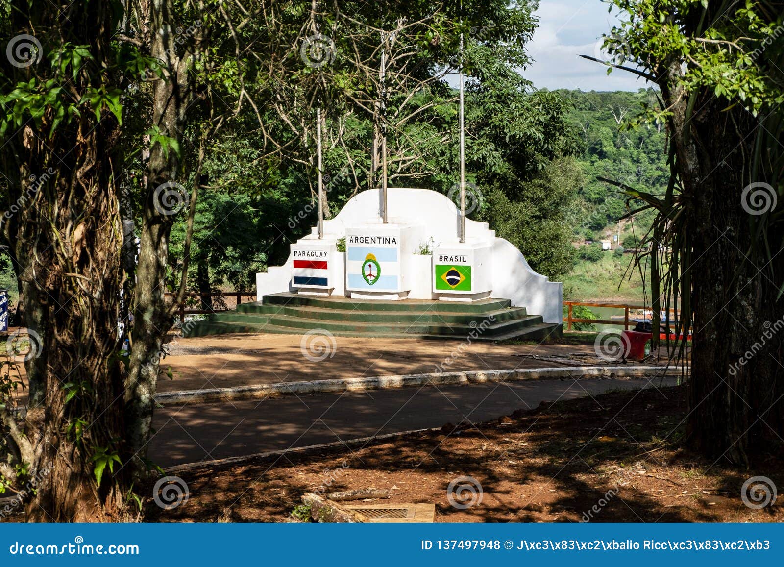 three borders landmark. puerto iguazu - argentina