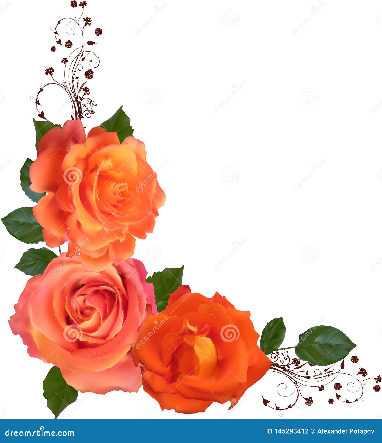 Hình vẽ góc trang trí ba bông hoa hồng màu cam sáng là một lựa chọn tuyệt vời cho những ai yêu thích giản đơn và thanh lịch. Với những chiếc hoa tươi đẹp và phong cách thẩm mỹ đơn giản, bạn sẽ cảm thấy thư giãn và đầy cảm hứng. Hãy cùng trang trí màn hình của mình bằng những hình ảnh hoa hồng màu cam sáng tạo động lực cho bạn nhé!