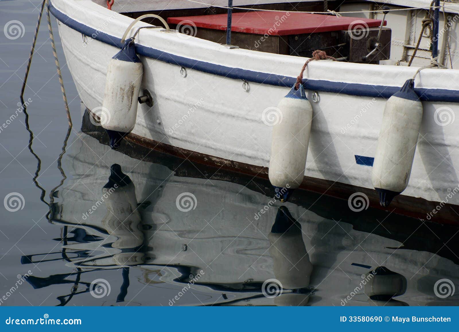 Three bumpers on a boat stock photo. Image of rubber 33580690
