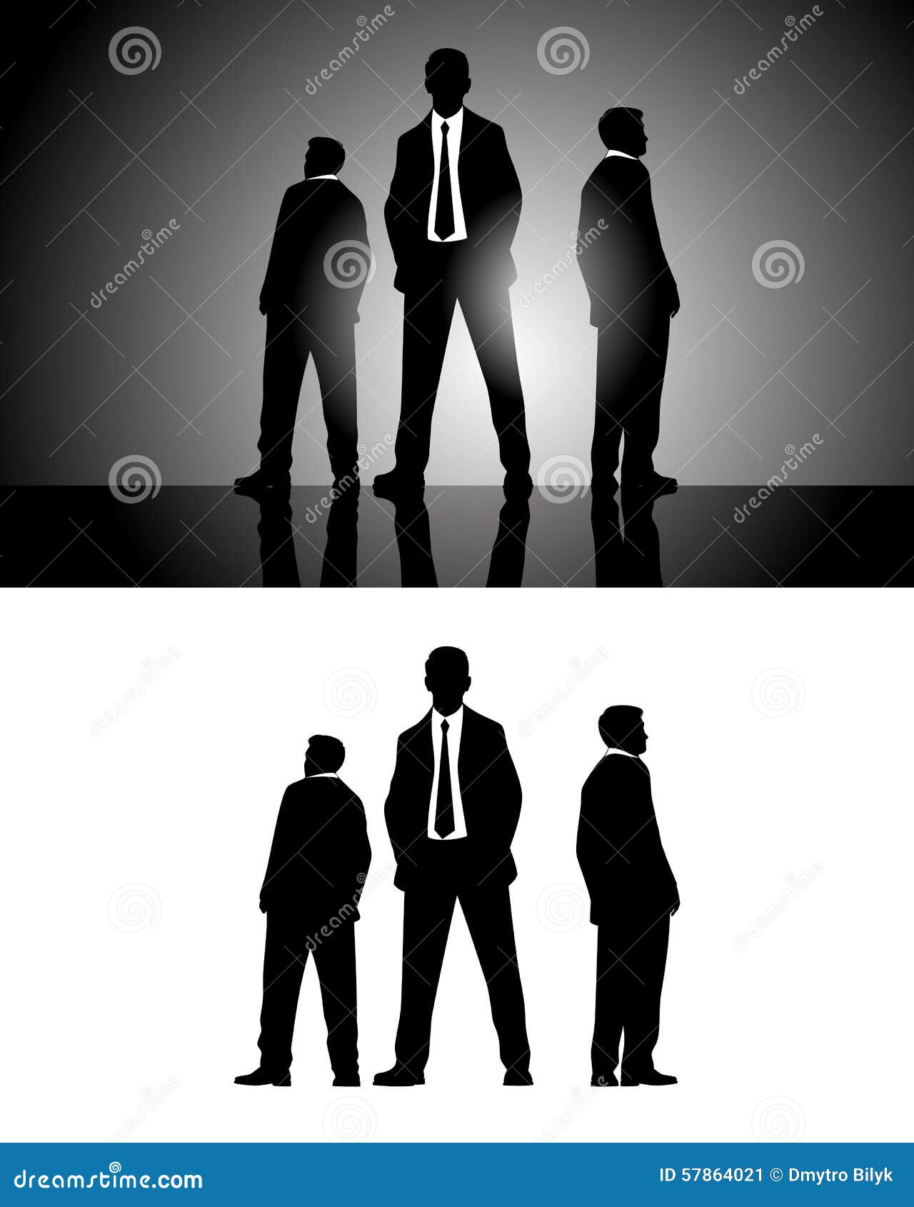 Three Men Or Businessmen Holding Bye Sign , Vector Cartoon Stick Figure ...