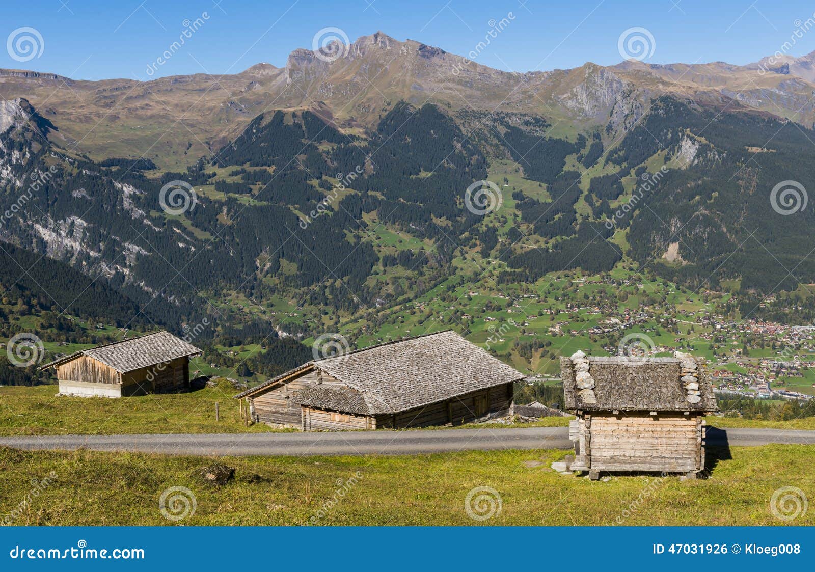 Three Cabins Grindelwald stock photo. Image of cabin 47031926