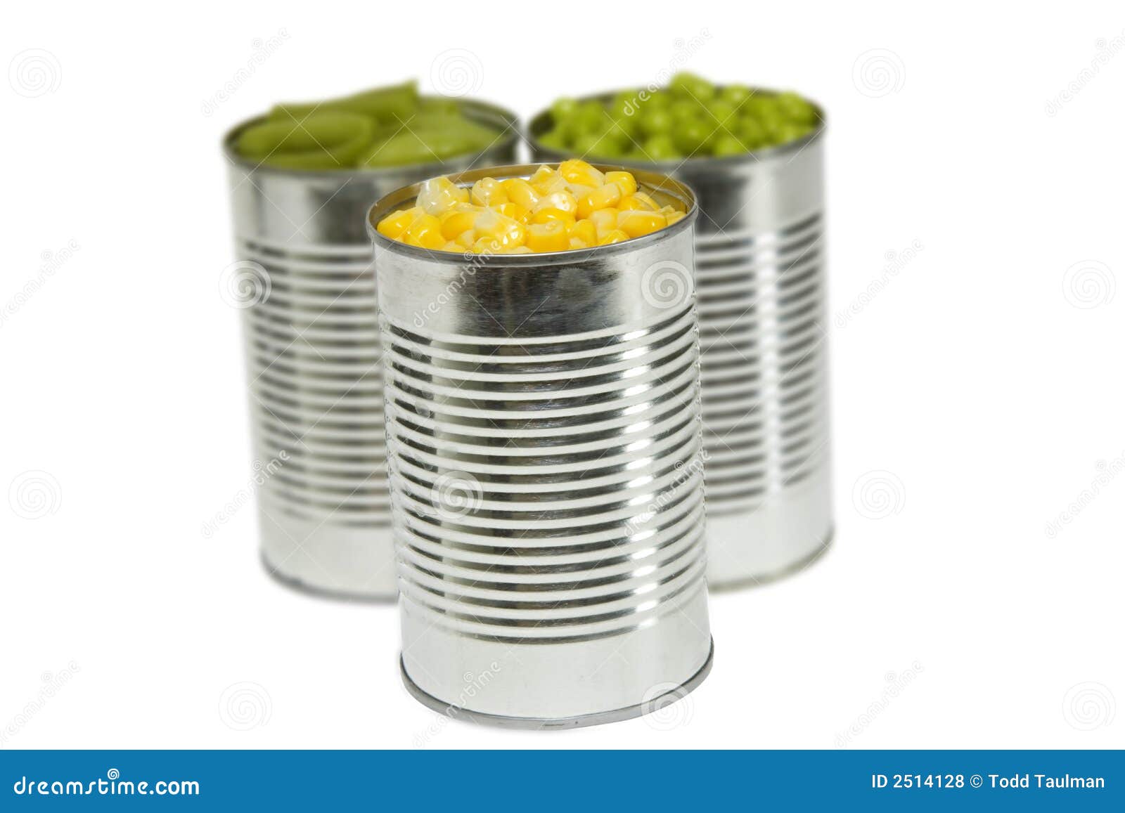 Three Cans of Vegetables stock photo. Image of food, yellow 2514128