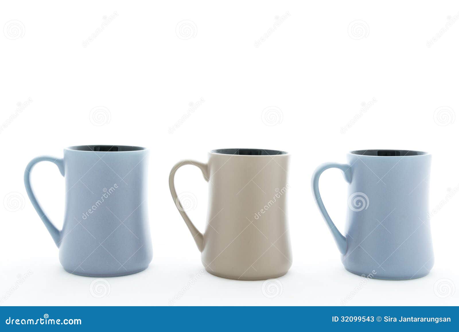 Three Ceramic Cup with Handle Stock Image Image of breakfast, dessert