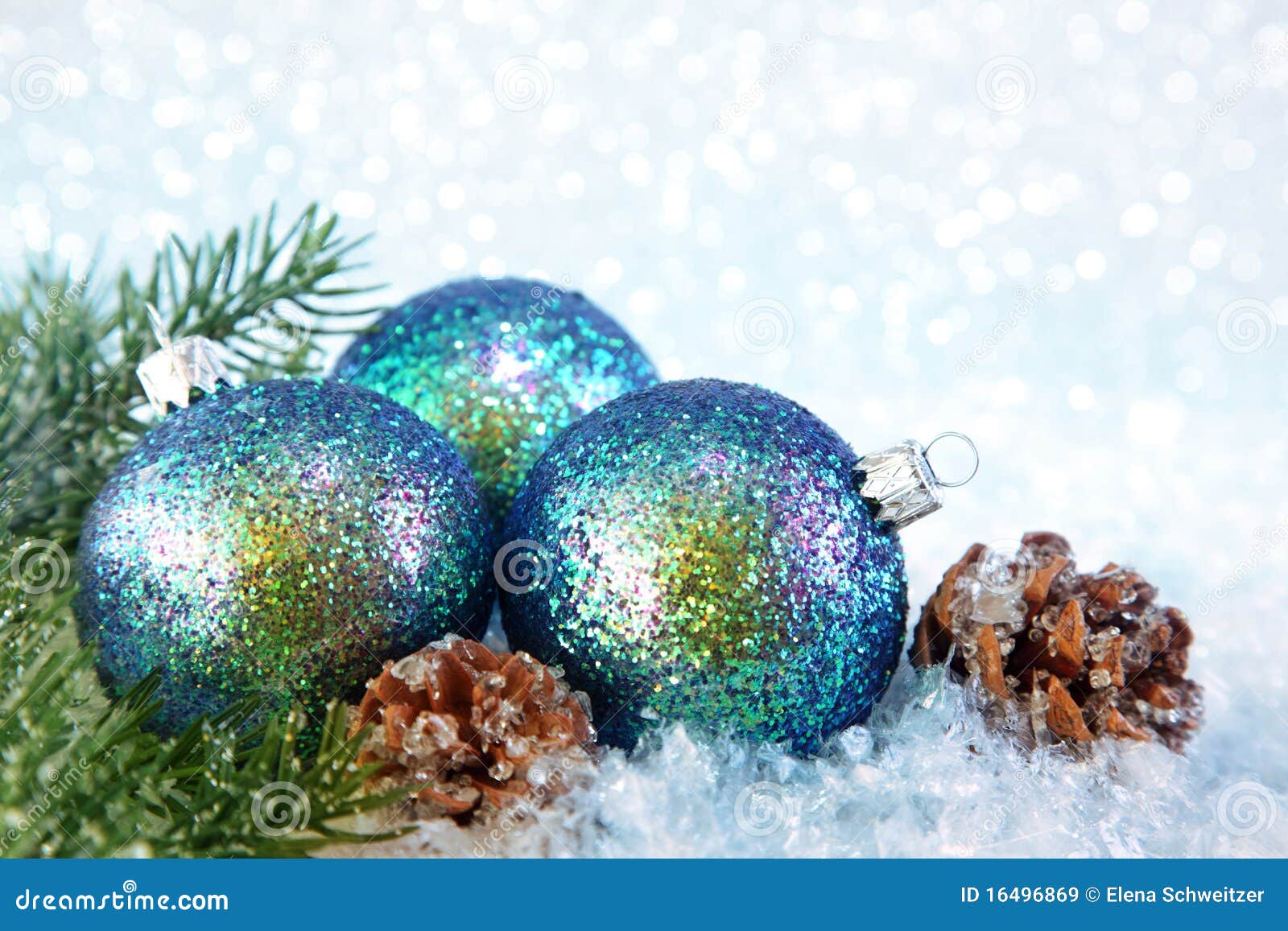 Three christmas balls stock image. Image of decor, green - 16496869