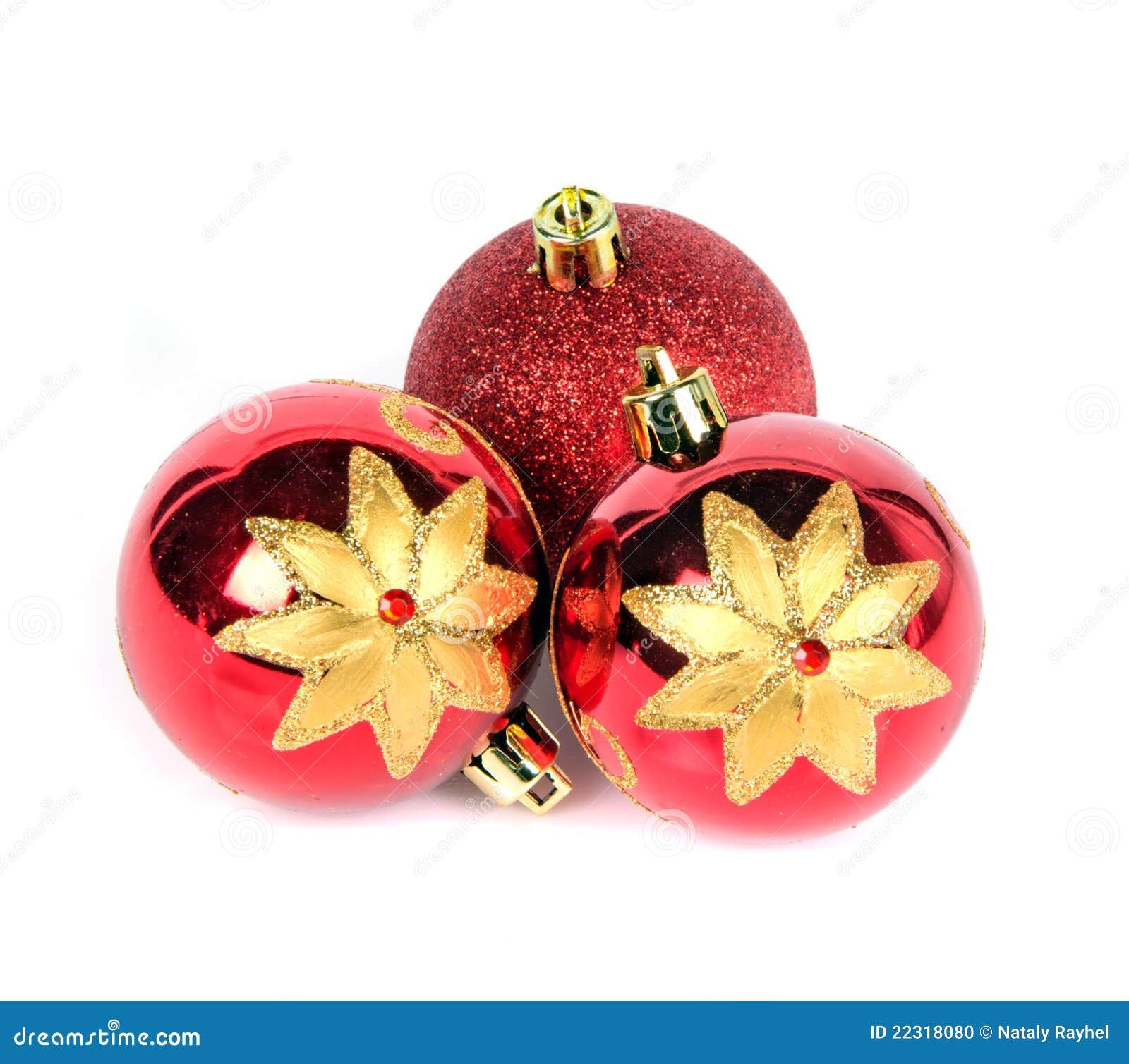Three Christmas glass toys stock photo. Image of garland - 22318080