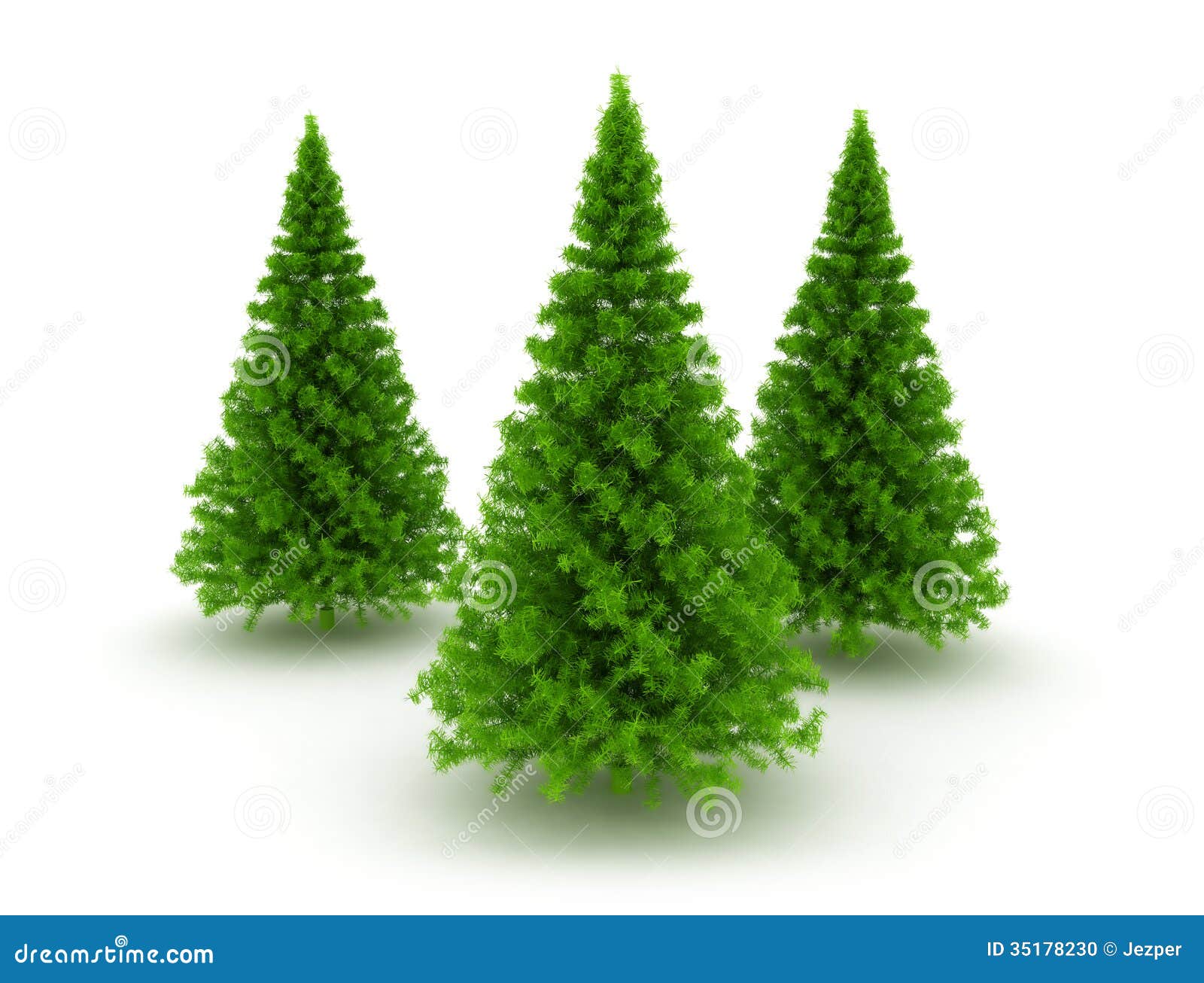 Three christmas pine trees stock illustration. Image of season - 35178230