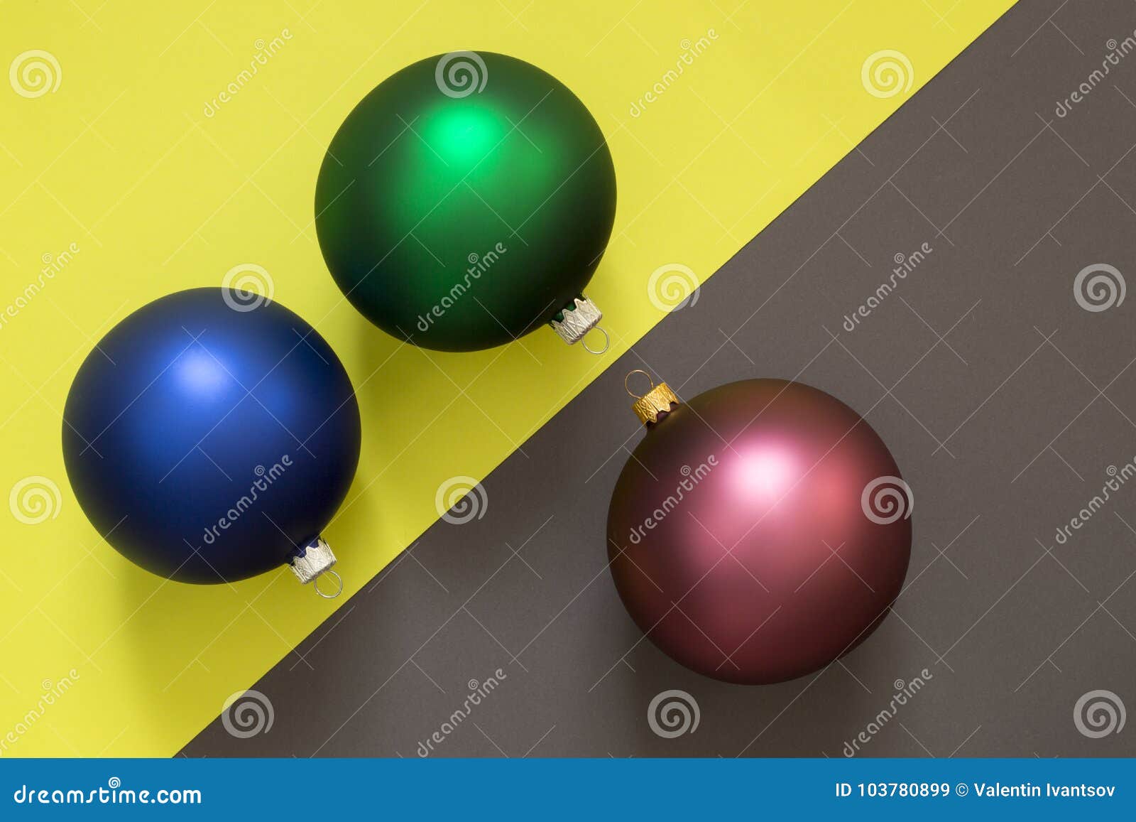 Three Christmas tree balls stock image. Image of ball 103780899