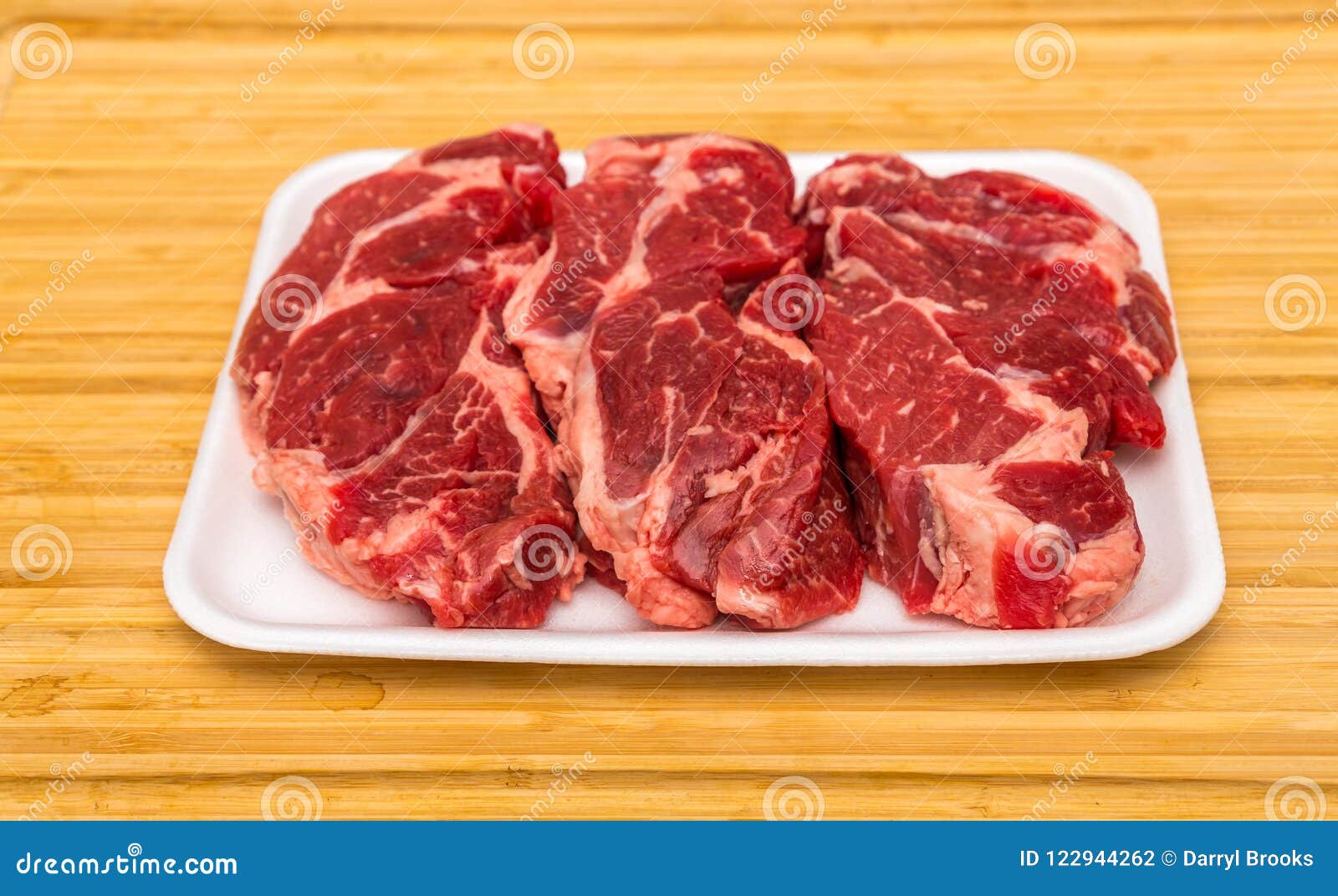 Three Chuck Steaks stock photo. Image of healthy, marbled 122944262