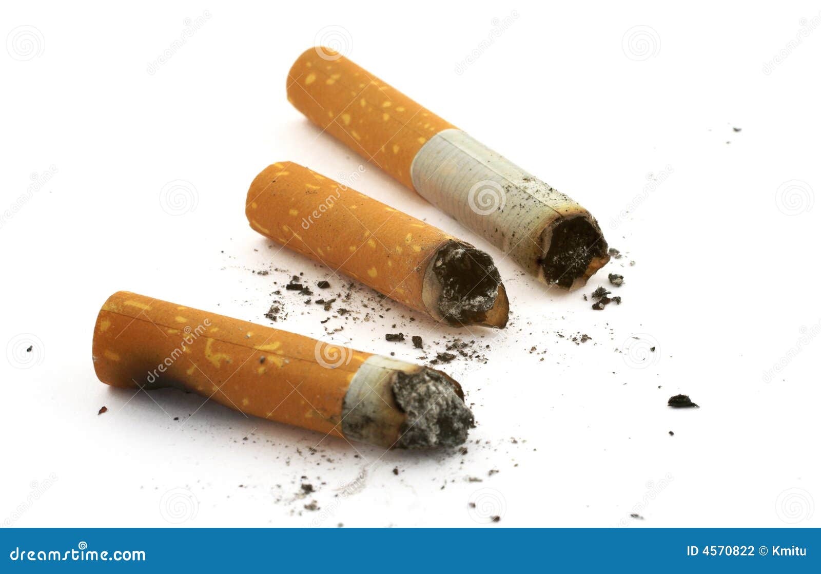 three cigarette butts