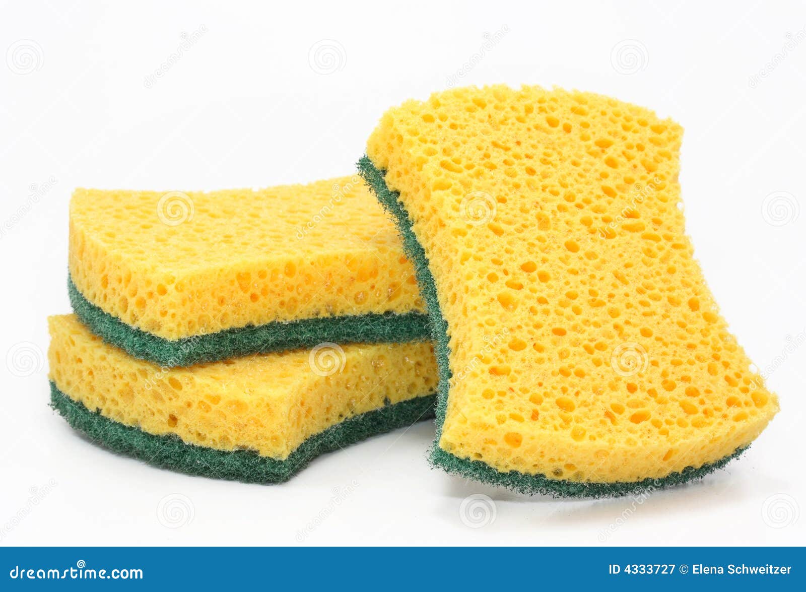 Three cleaning sponges stock image. Image of texture, yellow 4333727