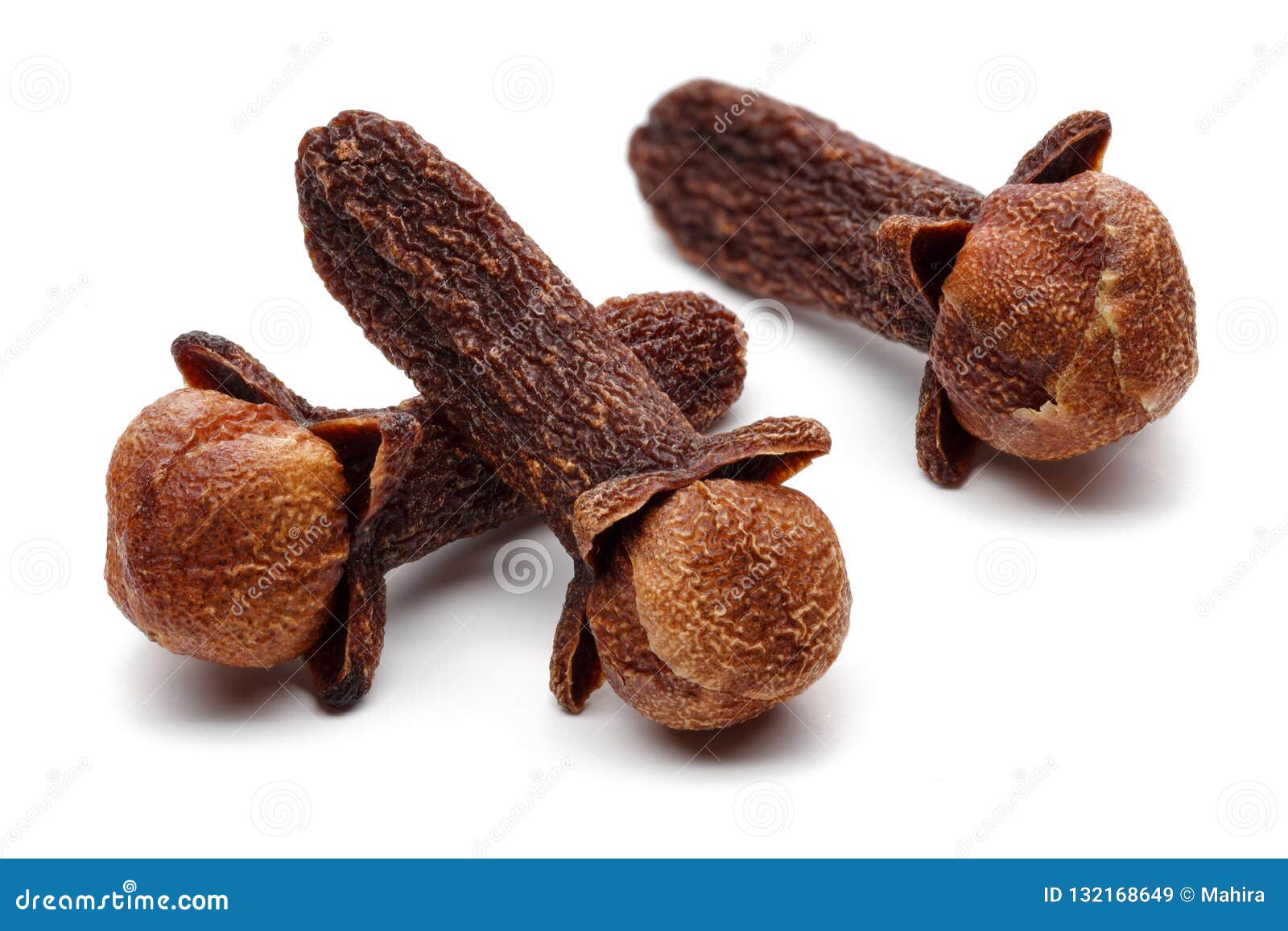 Three Cloves Isolated on White Background Stock Image Image of exotic, aroma 132168649