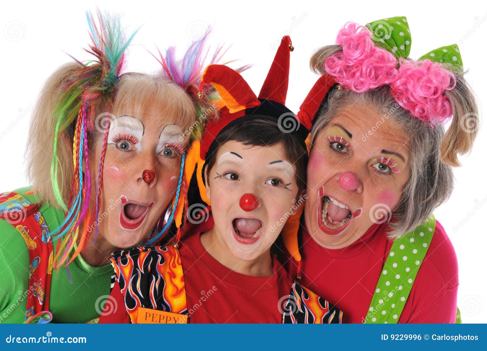 Three Clowns Stock Photo Image Of Female Circus Colorful 9229996