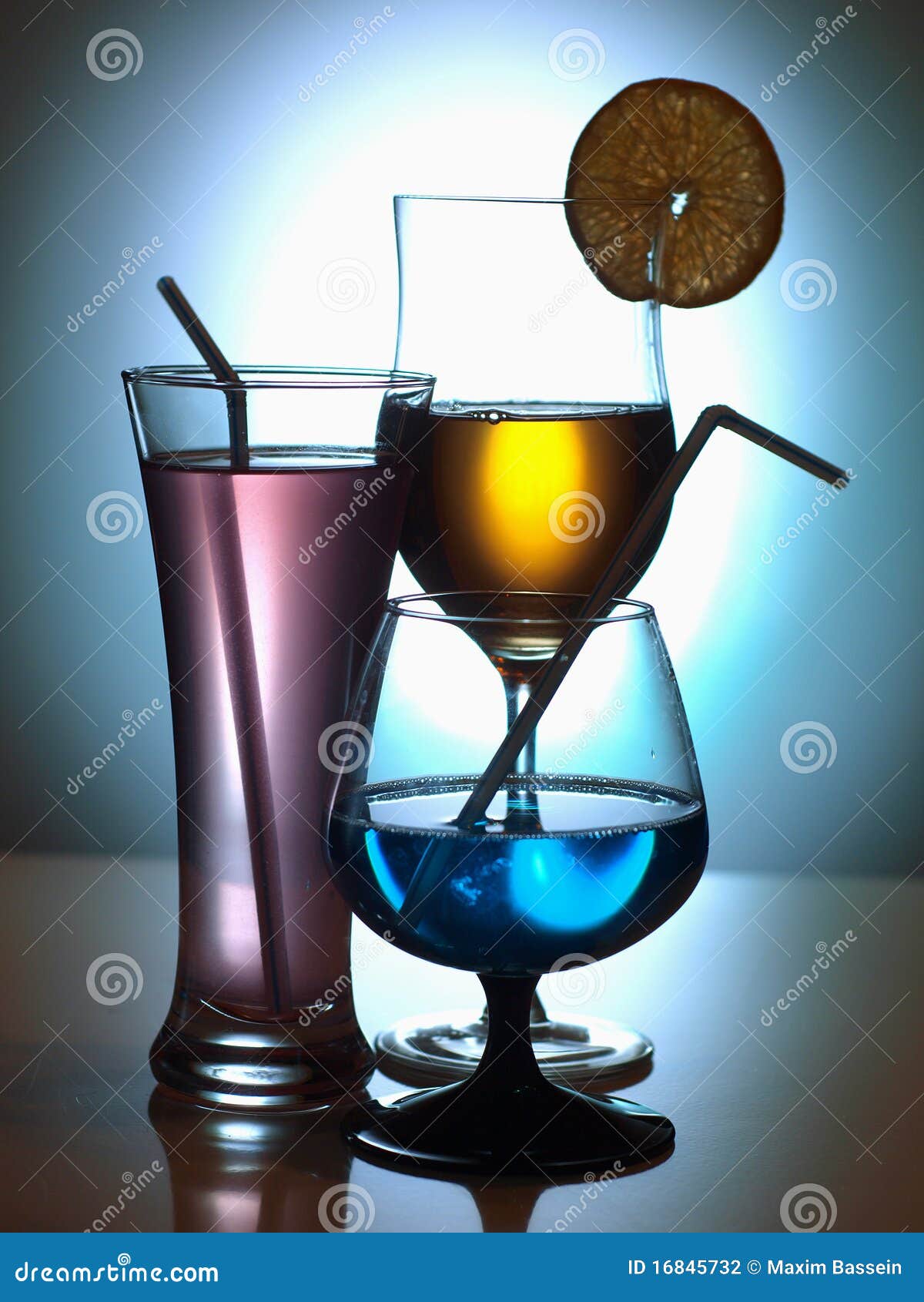 Three cocktail glasses stock photo. Image of entertainment - 16845732