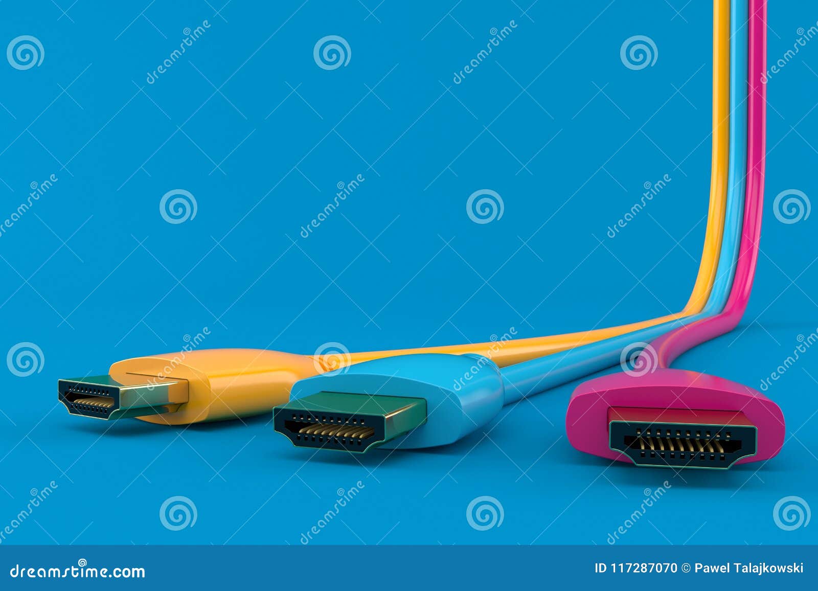 Positiv Blacken Ikke kompliceret Three colored HDMI cables stock illustration. Illustration of definition -  117287070
