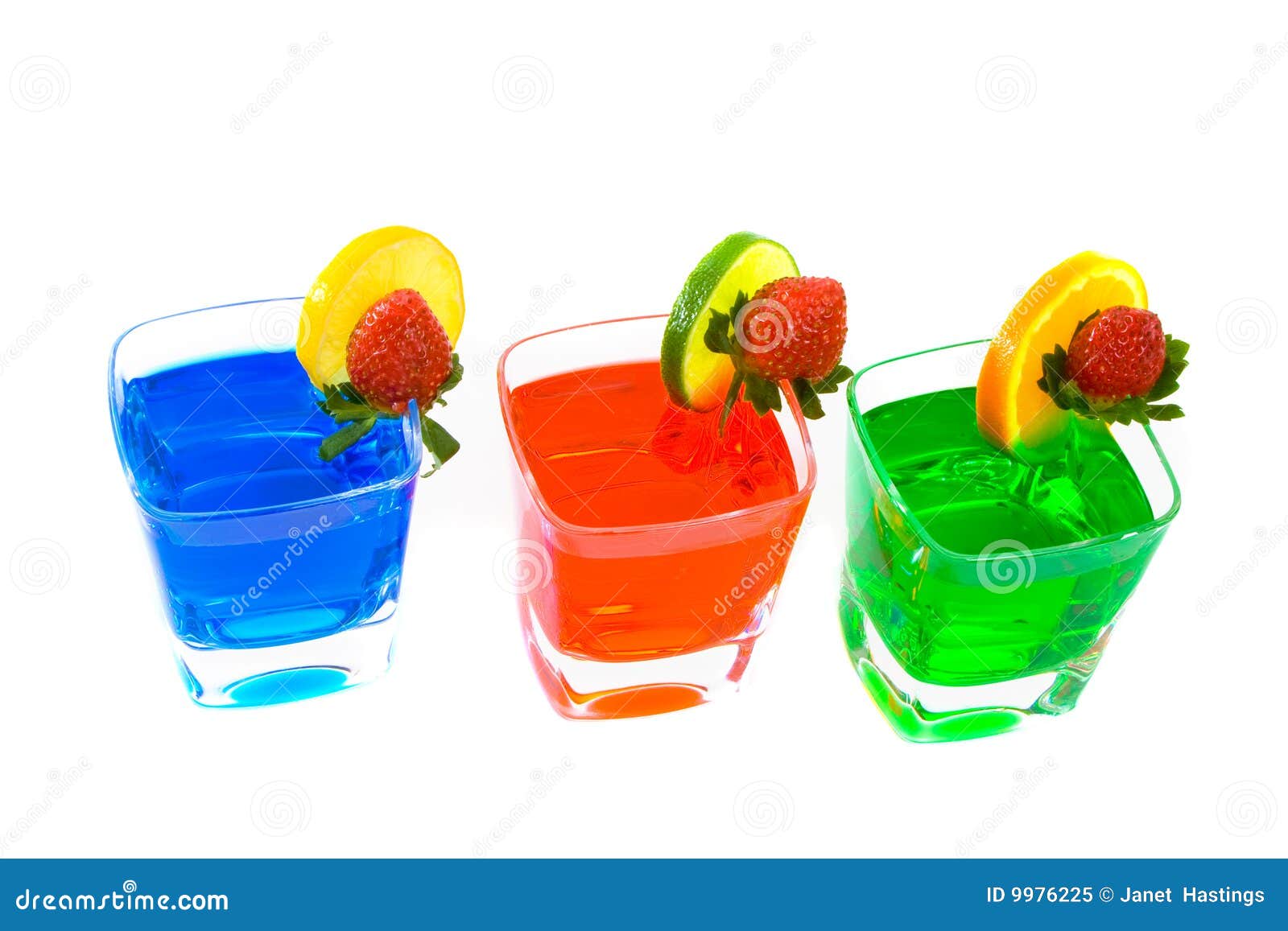 Three Colorful Mixed Drinks Stock Image Image of lemon, white 9976225