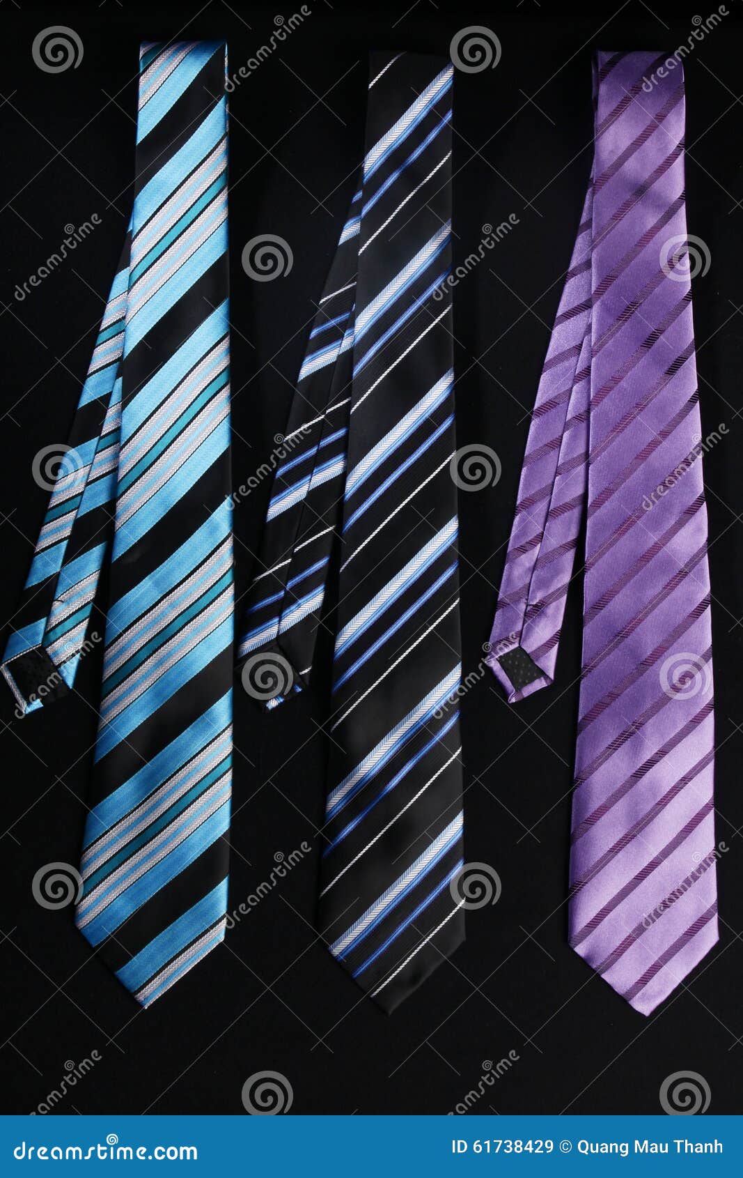 Three colorful ties stock image. Image of dress, ground - 61738429