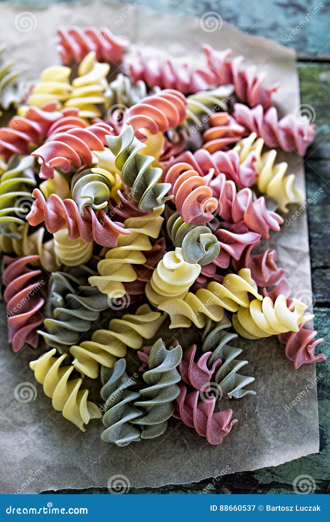 Three coloured pasta stock image. Image of rotini, pasta 88660537