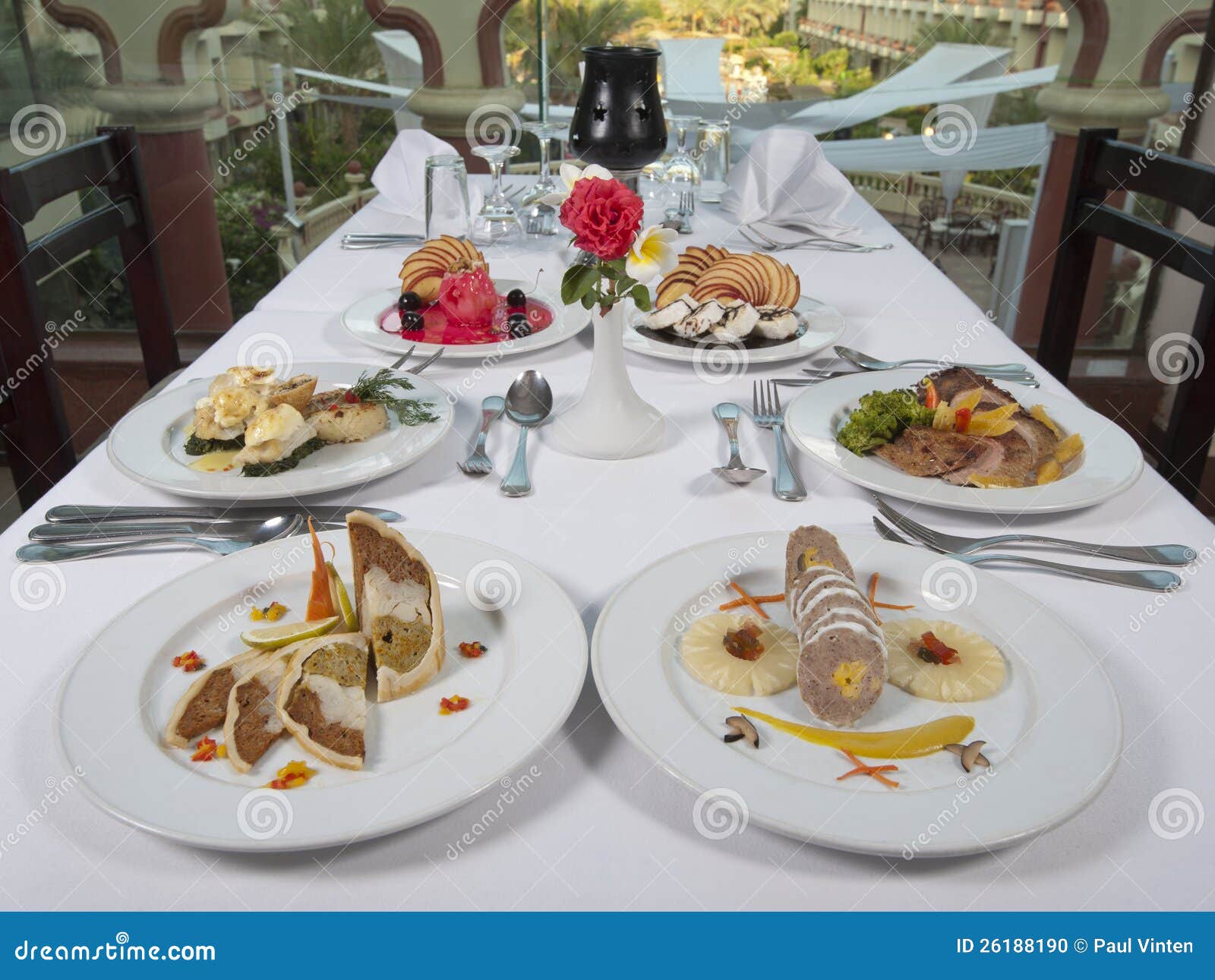 Three Course Meals In An A La Carte Restaurant Stock Photo - Image of