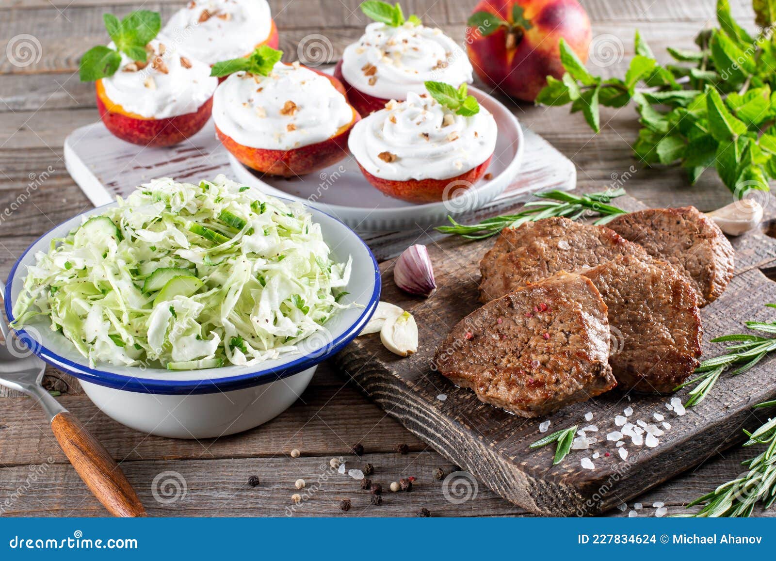 Three-course Set Menu for a Nutritious Healthy Lunch. Three Course Set