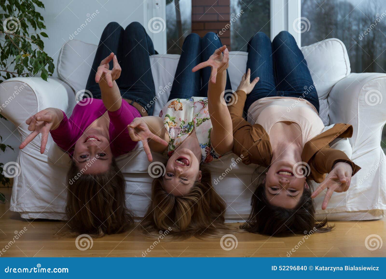Three crazy girlfriends stock photo. Image of face, people 52296840