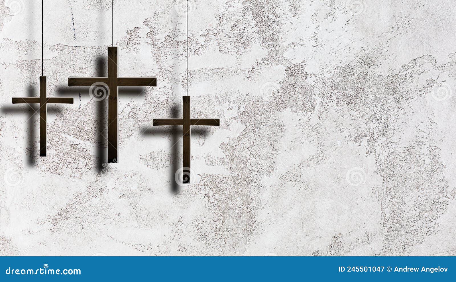 Three Crosses on a Background of Walls Stock Image Image of wooden