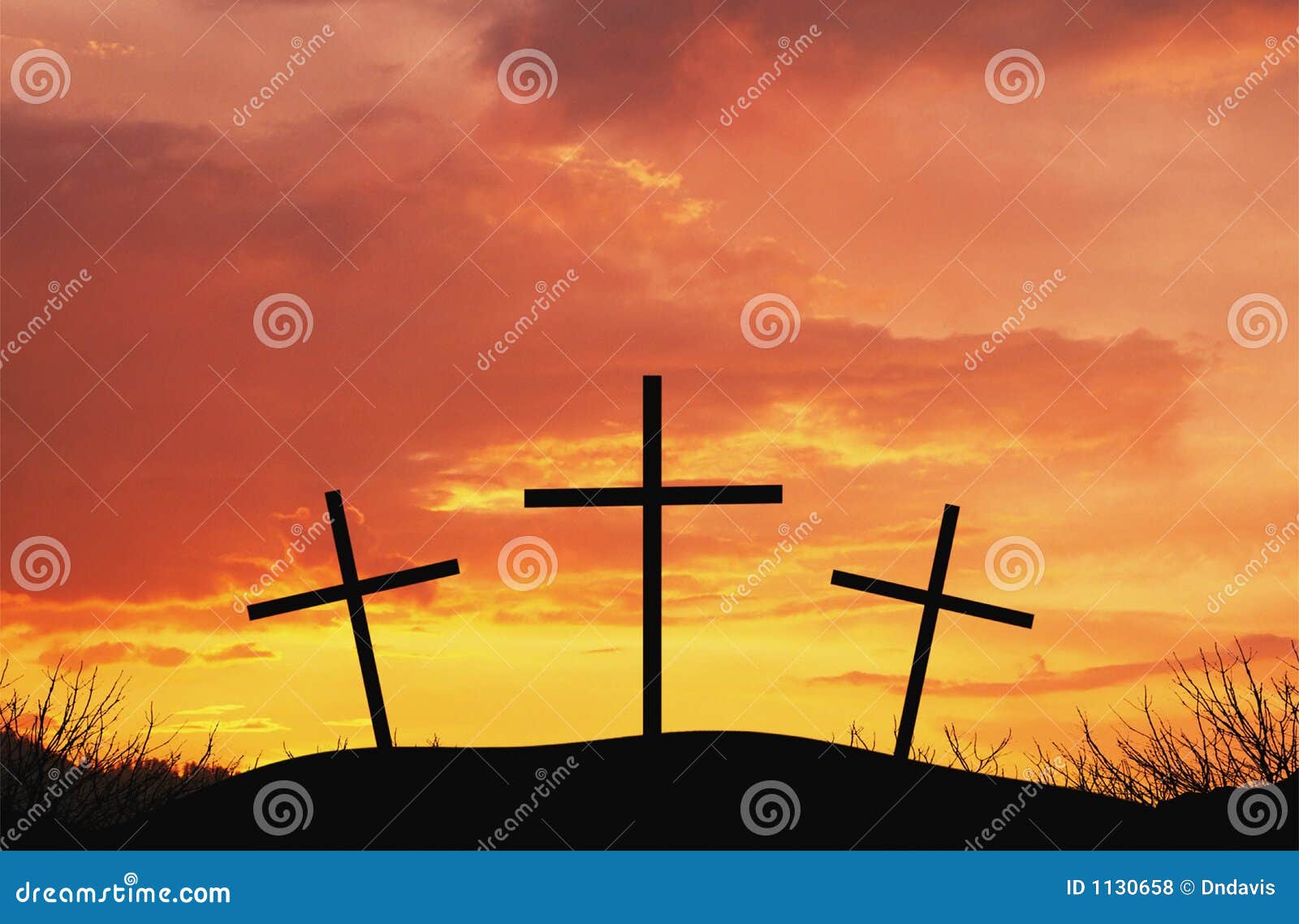Three Crosses on Top Af Hill Stock Photo Image of easter, catholic