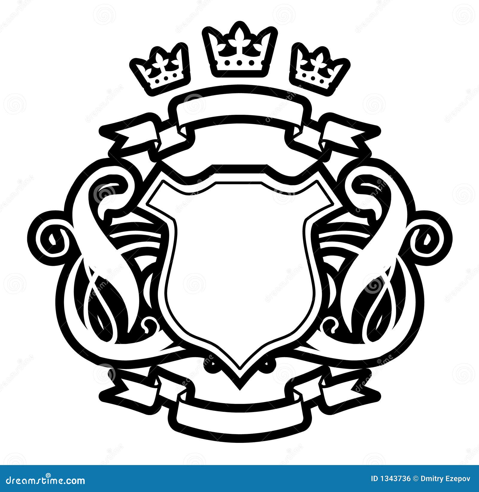 Three crowns stock vector. Image of modern, arms, classical 1343736