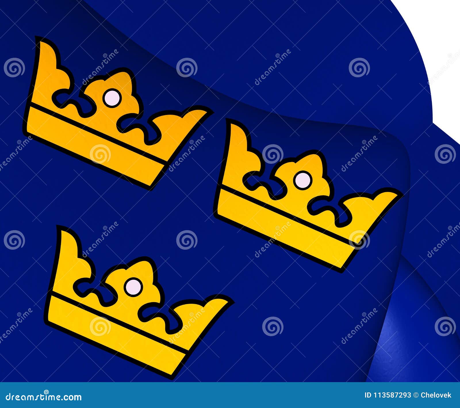 Three Crowns Sweden stock illustration. Illustration of curve 113587293