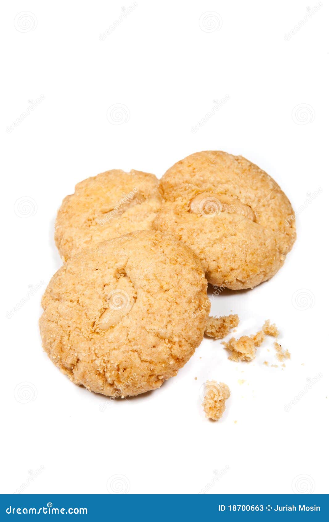 Three Crunchy Cashew Nut Cookies Stock Image Image of crumbly