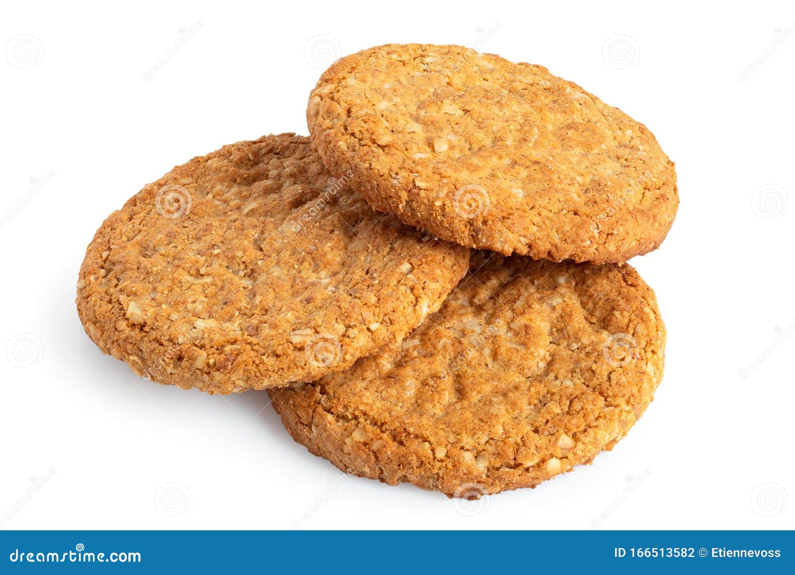 Three Crunchy Oat and Wholemeal Biscuits Isolated on White Stock Photo Image of three, english