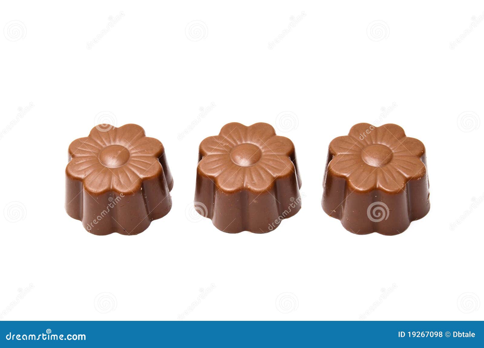 Three Daisy Shaped Chocolate Stock Photo Image of flower, milk 19267098