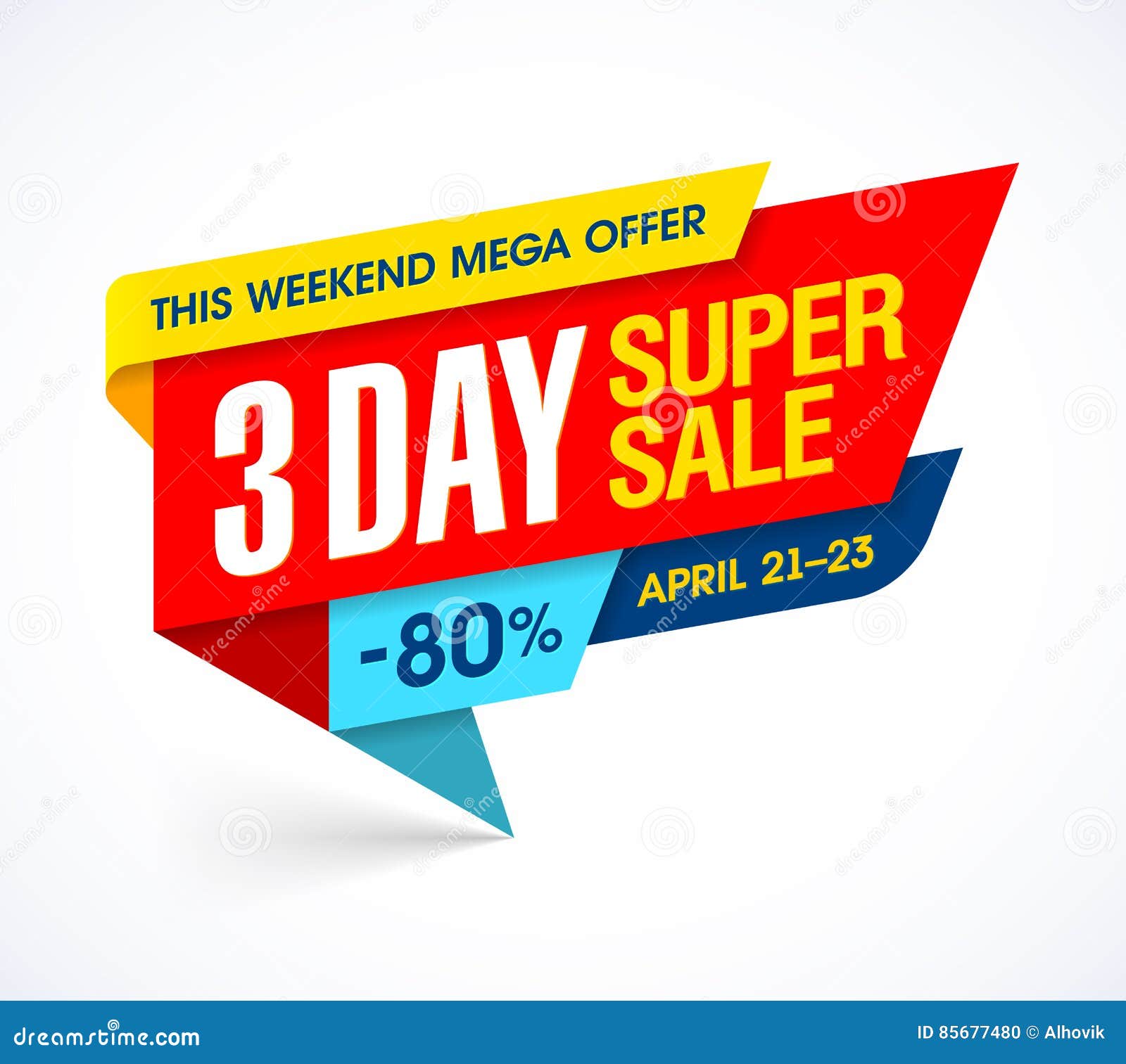three days super sale special offer banner