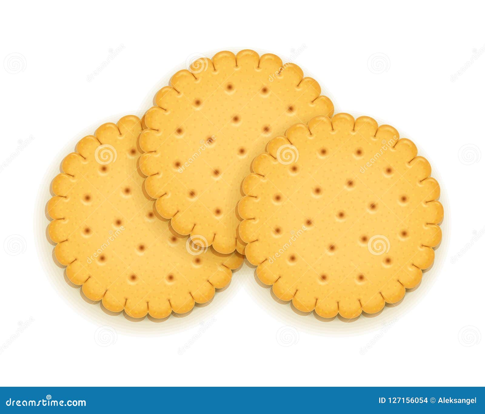 three delicious round biscuit.