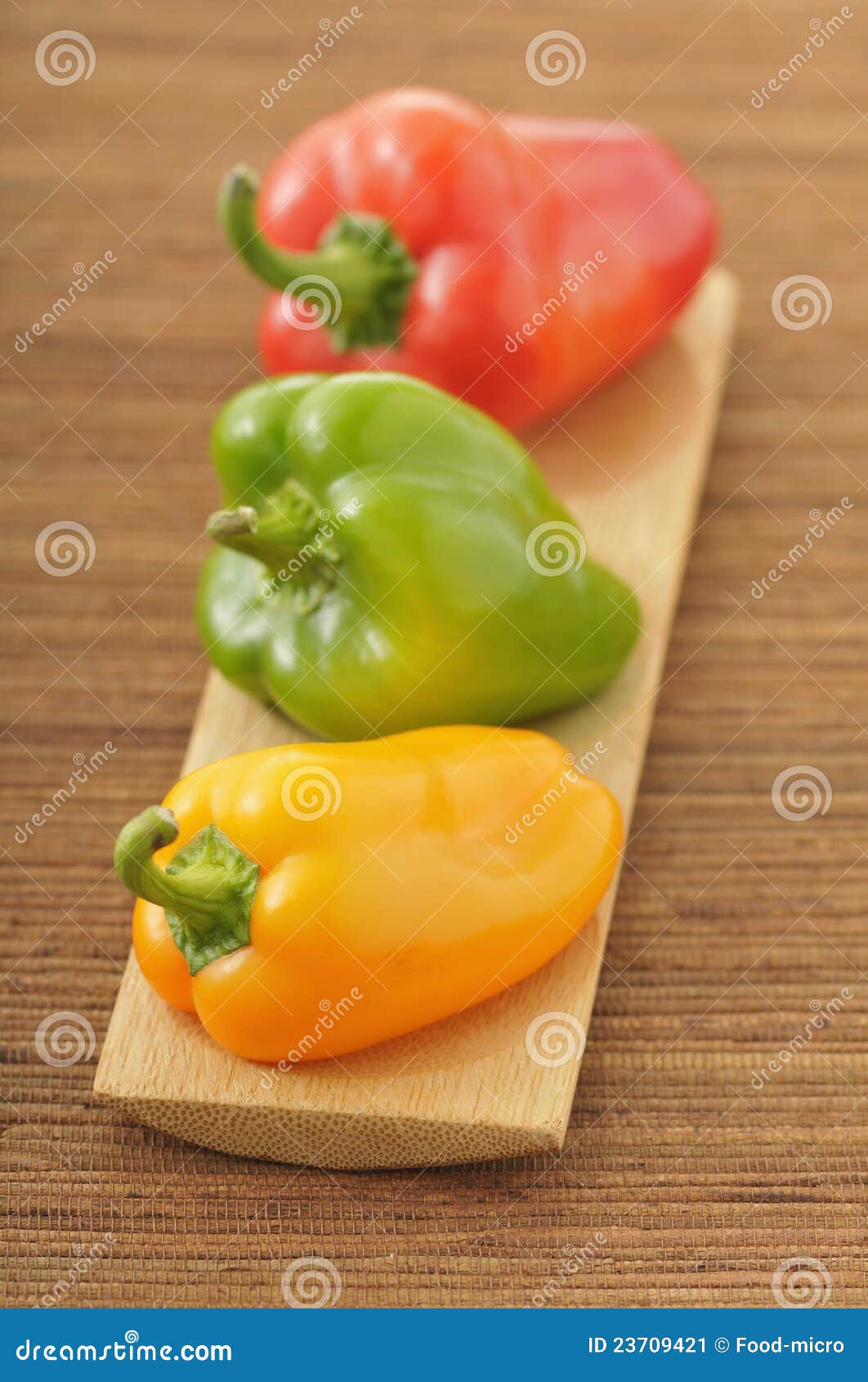 Three Different Colored Bell Peppers Stock Image Image of color