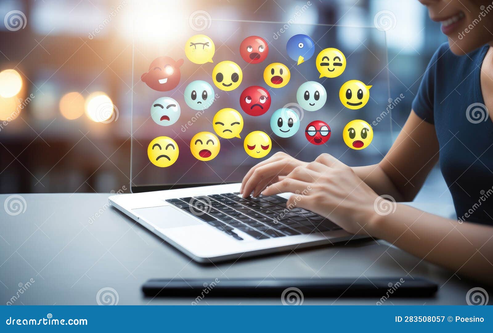 Threedimensional Emoticons Displayed on a Virtual Transparent Screen