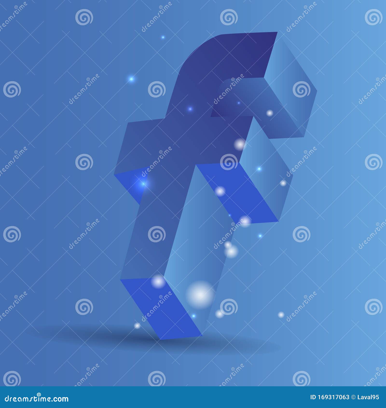 Threedimensional Facebook Logo, on a Blue Background, Vector Illustration Editorial Stock Photo