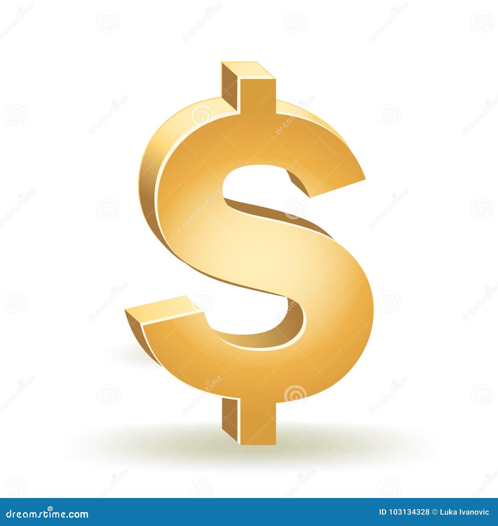 Gold Dollar Sign stock illustration. Illustration of bank 103134328