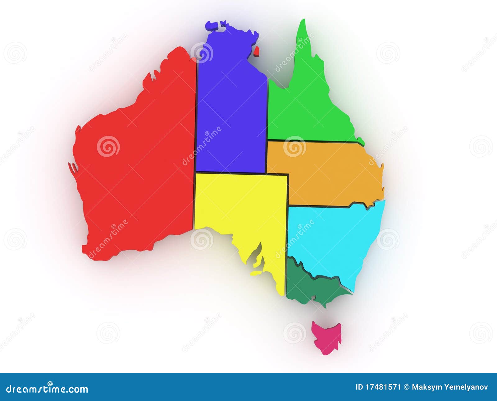 three-dimensional map of australia