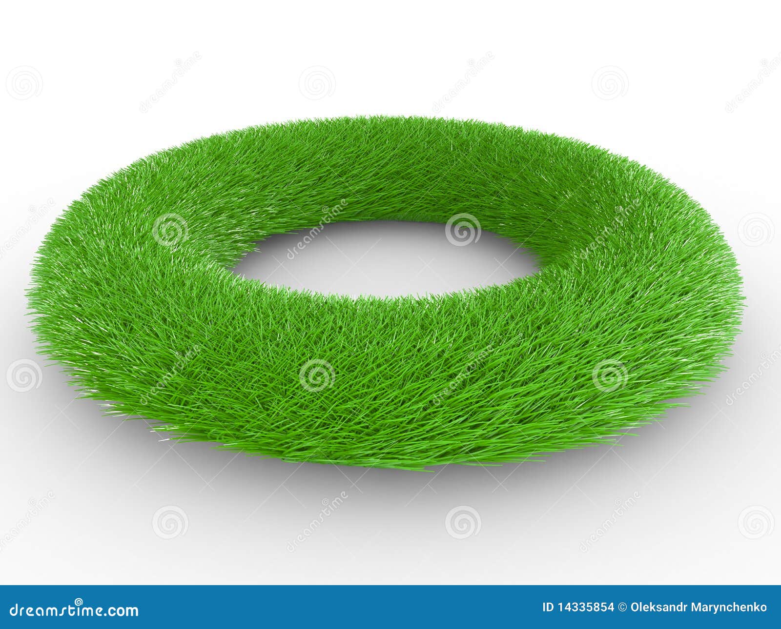 Three Dimensional Ring of Green Grass Stock Illustration Illustration