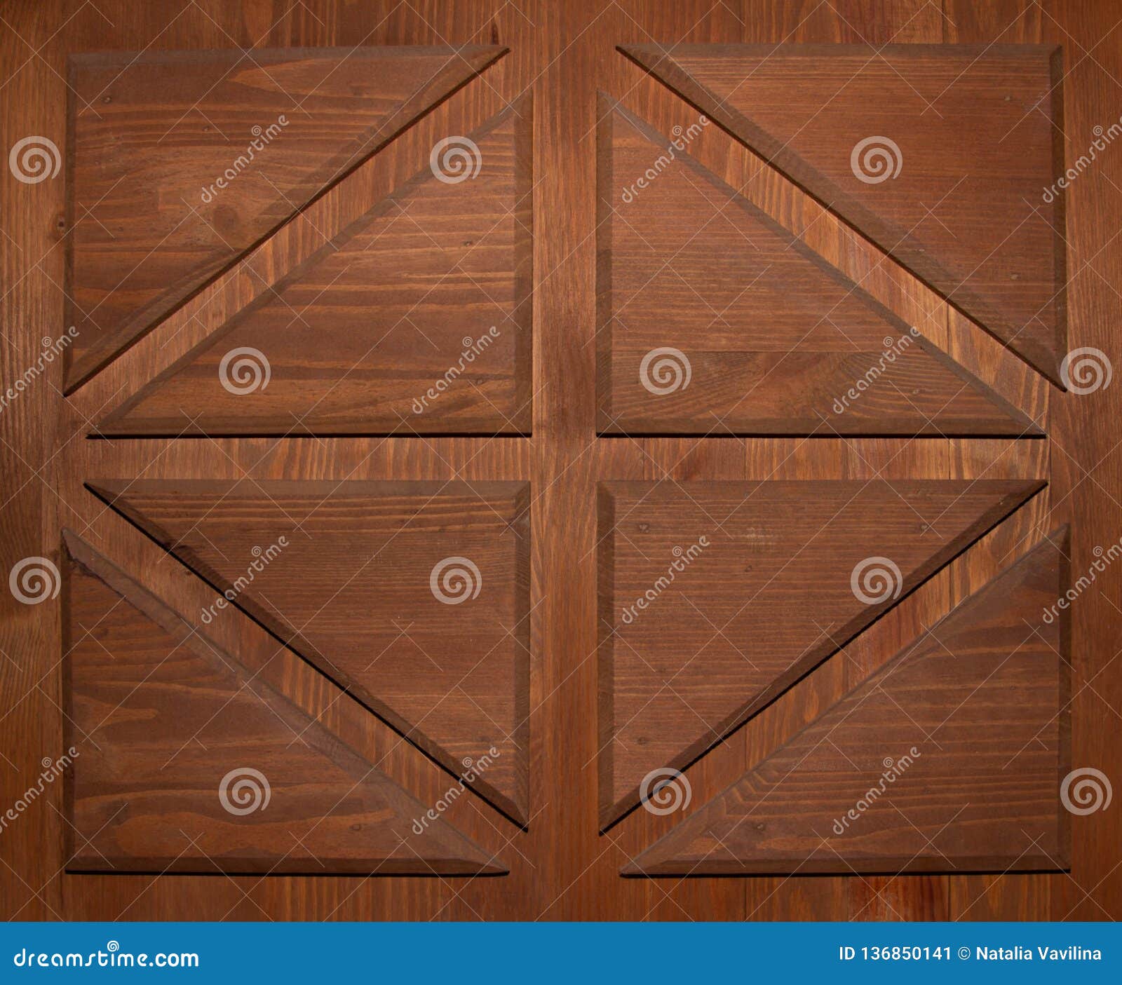 Threedimensional Wooden Background, Rhombus Pattern of Triangles in a
