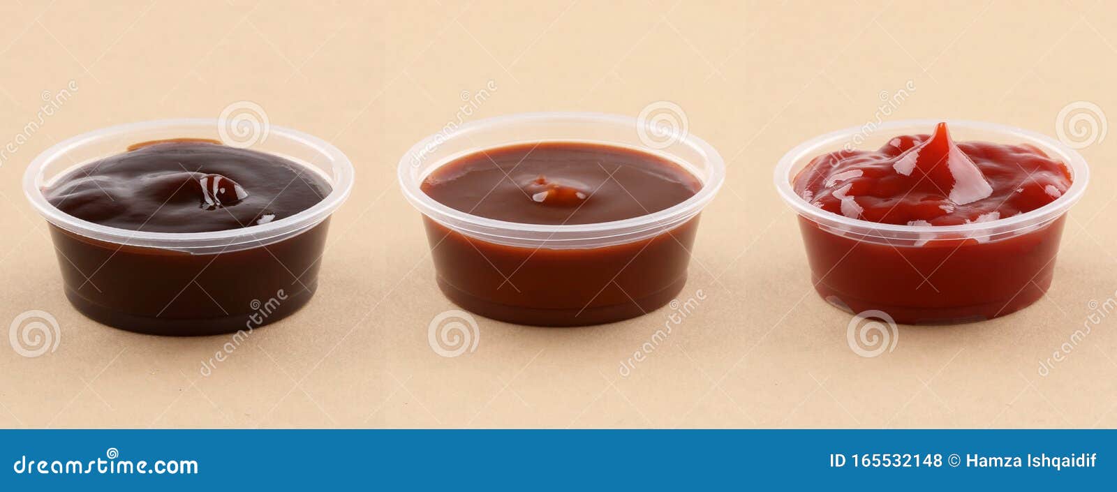 Three Dips Ketchup Bbq Buffalo Sauce in Plastic Take Away Photo - Image of drumsticks, dips: